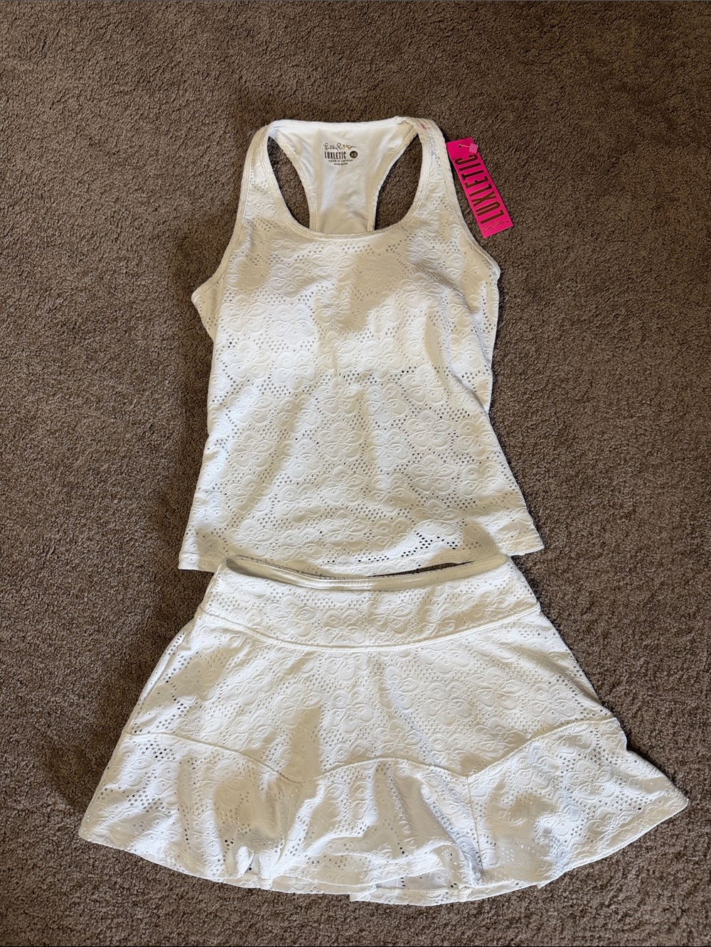 Lilly Pulitzer White Eyelet Skirt Set